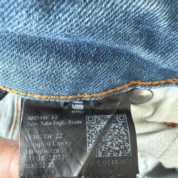 G-Star RAW Jeans Mens 32x32 Blue 5620 3D Slim Distressed Button Fly Moto Tapered - Picture 9 of 12